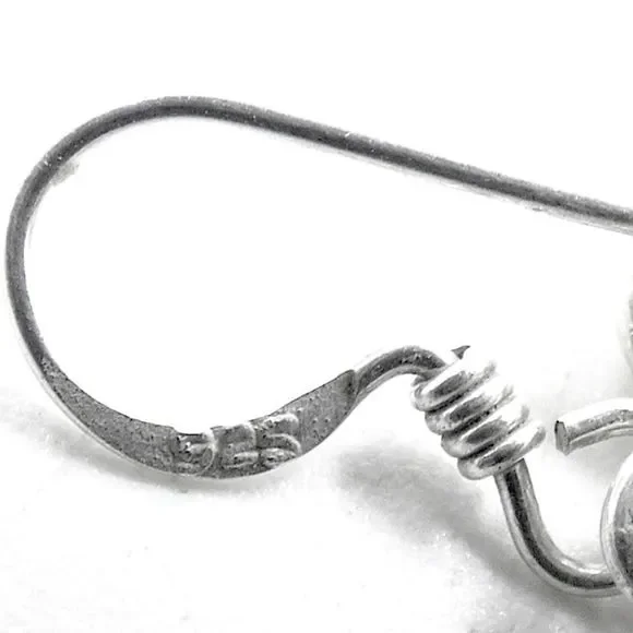 Vintage Sterling Silver Pearl Drop Dangle Cluster Earrings - Picture 3 of 5